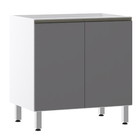 Balcão 80cm Branco 2 Portas Cinza Puro BP 82,5x80x53cm Spring Luciane