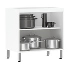 Balcão 80cm Branco 2 Portas Cinza Puro BP 82,5x80x53cm Spring Luciane