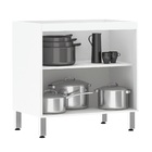 Balcão 80cm 2 Portas Branco 82,5x80x53cm Cristal-Suprema Luciane