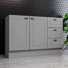 Balcão 3 Gavetas 2 Portas Americana Cinza