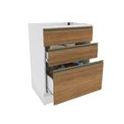 Balcão 3 Gavetas Kappesberg Celeste 100% Mdf Branco/nogueira