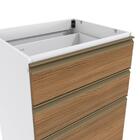 Balcão 3 Gavetas Kappesberg Celeste 100% Mdf Branco/nogueira