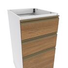 Balcão 3 Gavetas Kappesberg Celeste 100% Mdf Branco/nogueira