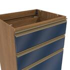 Balcão 3 Gavetas Kappesberg Celeste 100% Mdf Nogueira/azul Pr