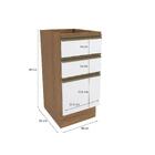 Balcão 3 Gavetas Kappesberg Celeste 100% Mdf Nogueira/branco