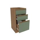 Balcão 3 Gavetas Kappesberg Celeste 100% Mdf Nogueira/verde O