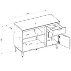 Balcão 3 Portas 120cm 2 Gavetas Selene Linea Brasil