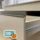 Balcão 3 Portas 1 Gaveta 120cm Com Tampo Line Gris