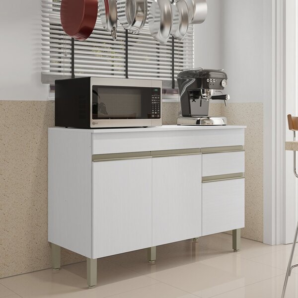 Balcão 3 Portas 1 Gaveta 120cm Com Tampo Line Supremo