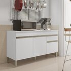 Balcão 3 Portas 1 Gaveta 150cm Com Tampo Line Supremo