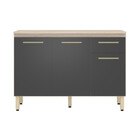 Balcão 3 Portas 1 Gaveta Com Tampo 120cm Dama Demóbile