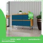 Balcão 3 Portas 2 Gavetas 100% Mdf Paloma Cinamomo / Azul Tur
