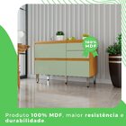 Balcão 3 Portas 2 Gavetas 100% Mdf Paloma Cinamomo / Verde Me