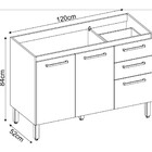 Balcão 3 Portas 2 Gavetas 120cm Miss Demóbile