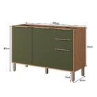 Balcão 3 Portas 2 Gavetas 120cm Sem Tampo Diva Mgm Móveis