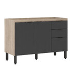 Balcão 3 Portas 2 Gavetas 120cm Sem Tampo Firenze Demobile