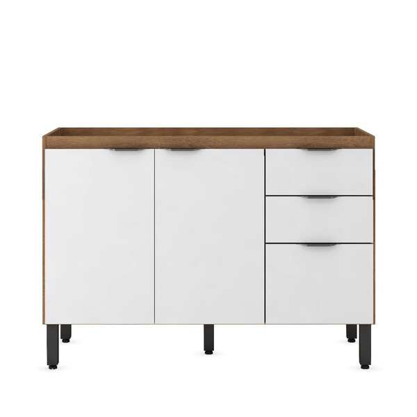 Balcão 3 Portas 2 Gavetas 120cm Sem Tampo Firenze Demobile