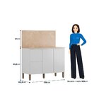 Balcão 3 Portas 2 Gavetas Art Com Tampo 120cm Branco/ártico