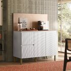 Balcão 3 Portas 2 Gavetas Art Com Tampo 120cm Branco/ártico