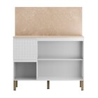 Balcão 3 Portas 2 Gavetas Art Com Tampo 120cm Branco/ártico