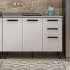 Balcão 3 Portas 2 Gavetas Com Pia Inox New Jazz Itatiaia Frei