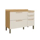 Balcão 3 Portas 2 Gavetas Com Tampo 120cm 100% Mdf Estônia Es