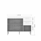 Balcão 3 Portas 2 Gavetas Com Tampo Lavínia Poquema