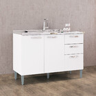 Balcão 3 Portas 2 Gavetas Sem Tampo Esmeralda Poquema