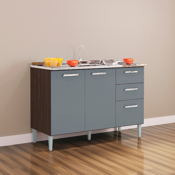 Balcão 3 Portas 2 Gavetas Sem Tampo Lavínia Poquema