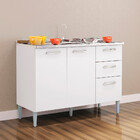 Balcão 3 Portas 2 Gavetas Sem Tampo Lavínia Poquema