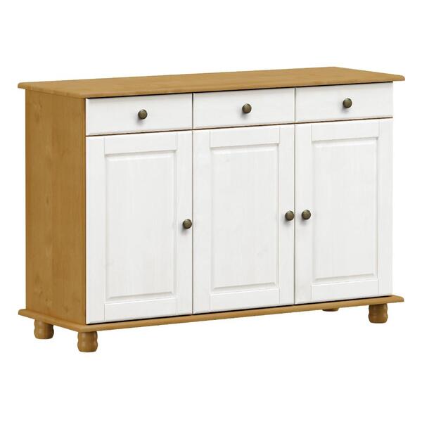 Balcão 3 Portas 3 Gavetas Em Madeira Linha Rubi - Carvalho/br