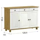 Balcao 3 Portas 3 Gavetas Madeira Maciça 8927 Rubi Fnt