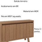 Balcão 3 Portas Para Escritório Home Office Me4120 Mdp Amendo