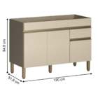 Balcão 3p 1g 1200 Line Vanilla