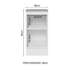 Balcão 40 Cm 1 Porta Branco/preto Lux Madesa