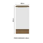 Balcão 40 Cm 1 Porta Rustic/branco Veludo Lux Madesa