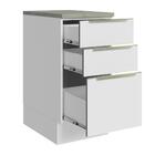 Balcão 40 Cm 3 Gavetas Branco/branco Veludo Lux Madesa