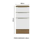 Balcão 40 Cm 3 Gavetas Rustic/branco Veludo Lux Madesa