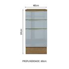 Balcão 40 Cm 3 Gavetas Rustic/cinza Lux Madesa