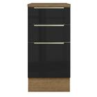 Balcão 40 Cm 3 Gavetas Rustic/preto Lux Madesa