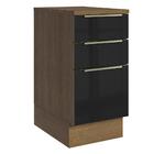 Balcão 40 Cm 3 Gavetas Rustic/preto Lux Madesa