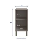 Balcão 40 Com Tampo 1 Porta Cozinha Diamante New Fumê/branco