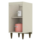 Balcão 40cm 1 Porta 100% Mdf Sem Tampo Essência Areia Hp - He