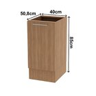 Balcão 40cm Com 1 Porta 1 Prateleira E Rodapé Cz Amendoa