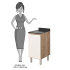 Balcão 40cm Com Tampo 15mm 1 Porta 100% Mdf Kali Premium 3081