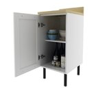 Balcão 40cm Em Mdf Com 1 Porta Tampo E 1 Prateleira Cz Branco