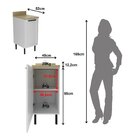 Balcão 40cm Em Mdf Com 1 Porta Tampo E 1 Prateleira Cz Branco