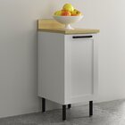 Balcão 40cm Em Mdf Com 1 Porta Tampo E 1 Prateleira Cz Branco