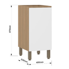 Balcão 1 Porta 40x87x53cm Madeira Freijó Slim Luciane