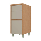 Balcão 3 Gavetas 40x91x52cm Madeira Carvalho e Greige Condessa Nesher
